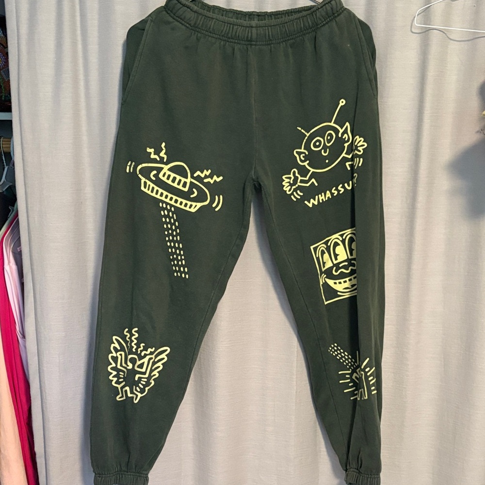 Keith Haring sweatpants - green size small